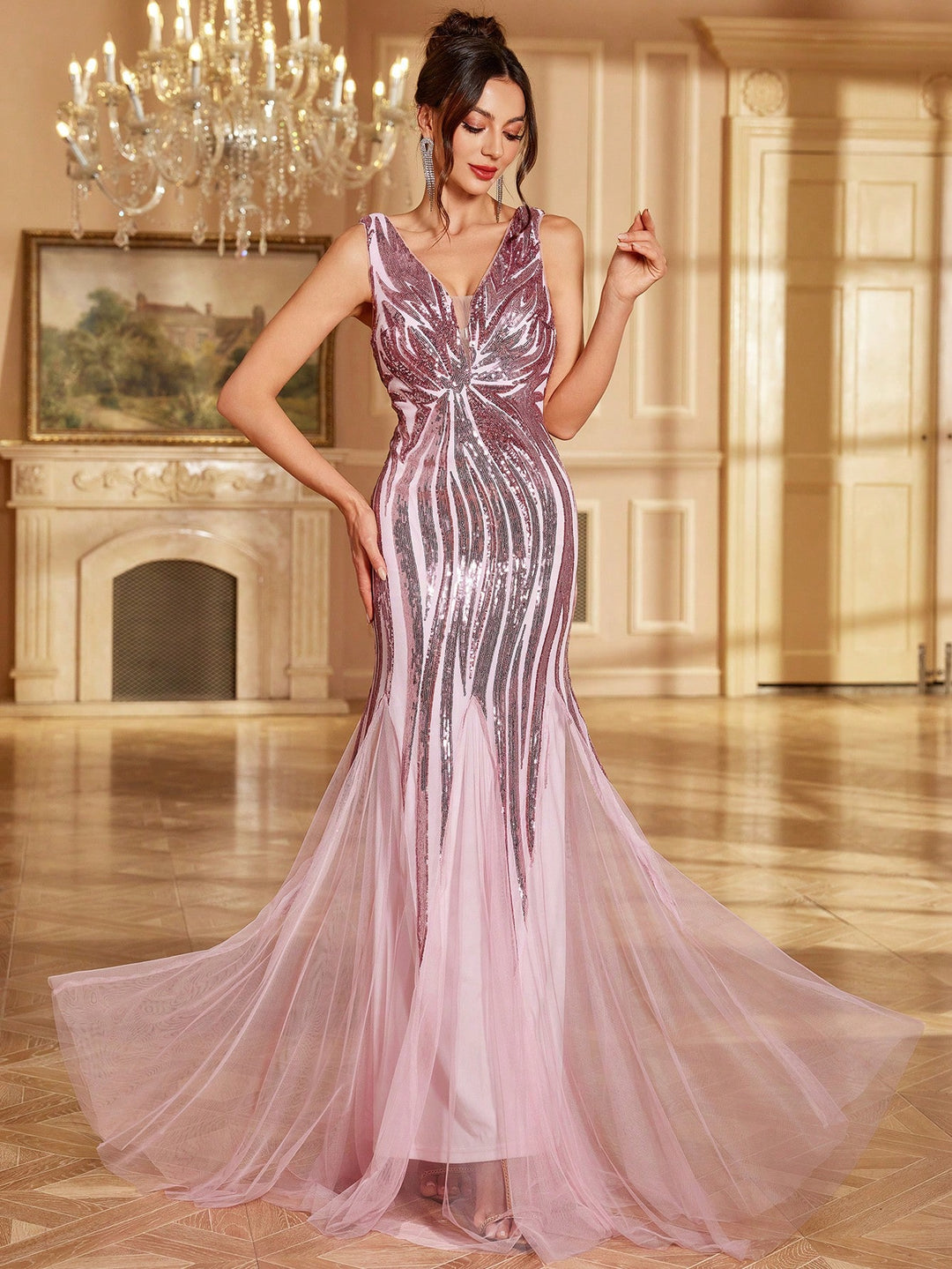 Rochie de ocazie SHEIN, roz