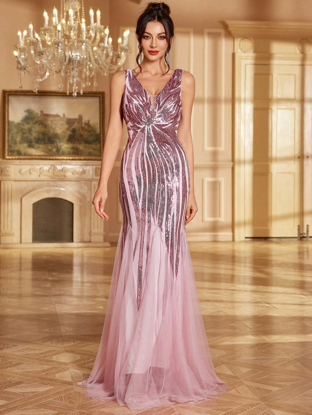 Rochie de ocazie SHEIN, roz