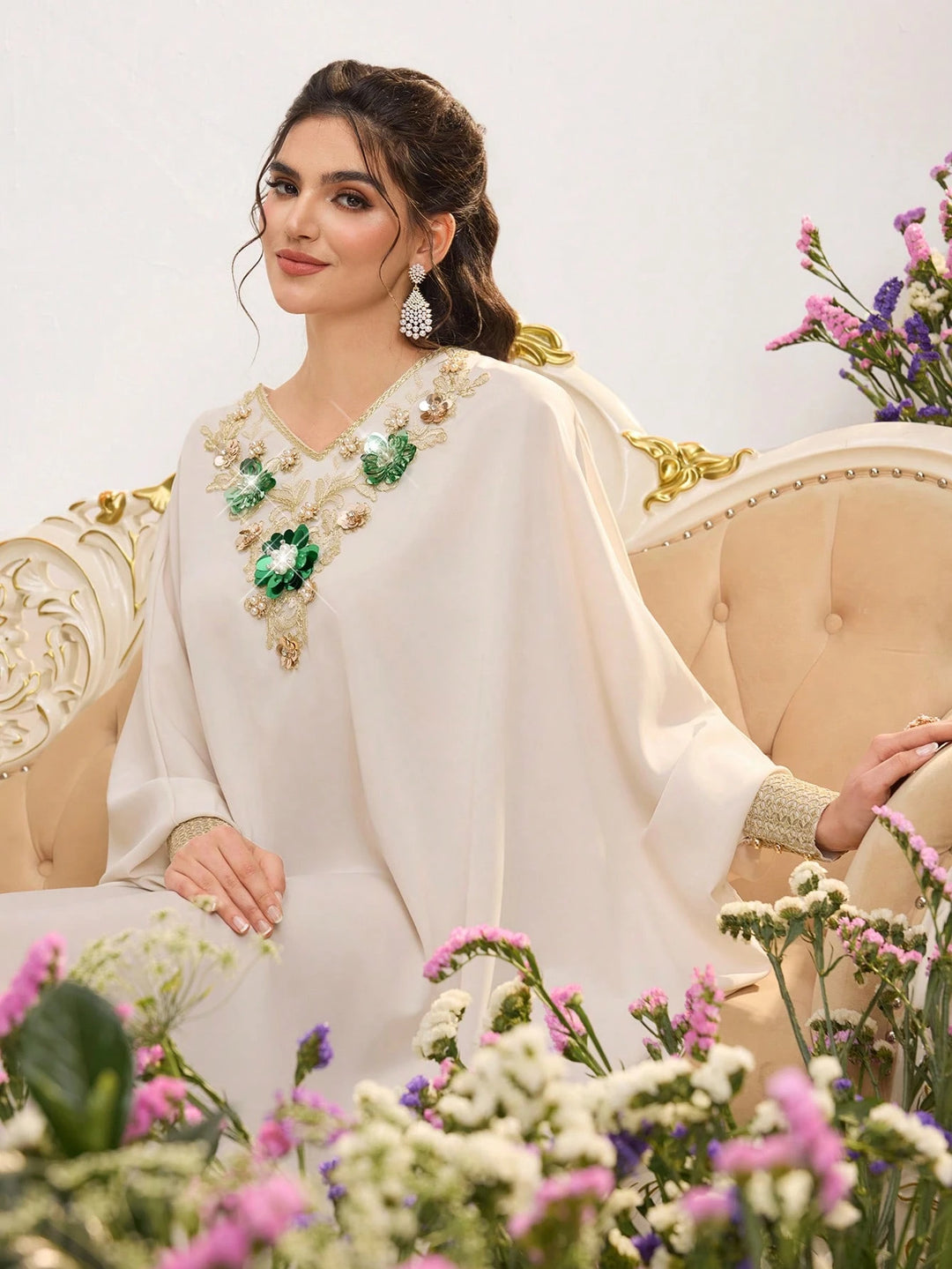 Rochie SHEIN maxi, crem