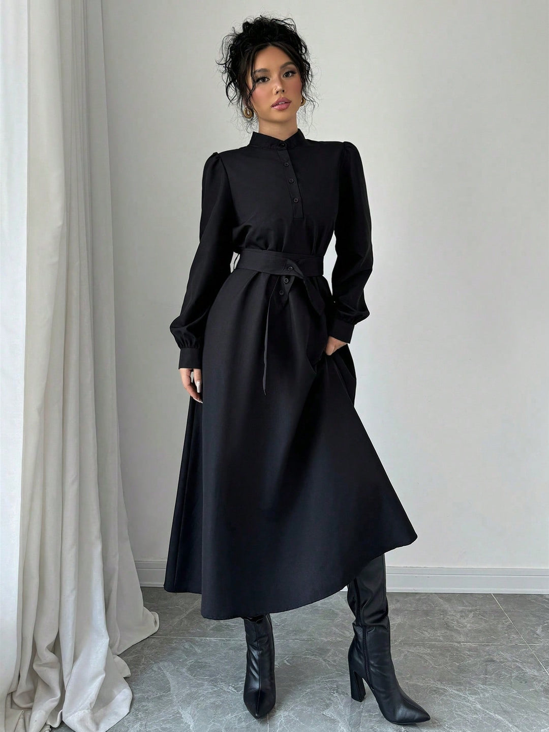 Rochie midi SHEIN, negru