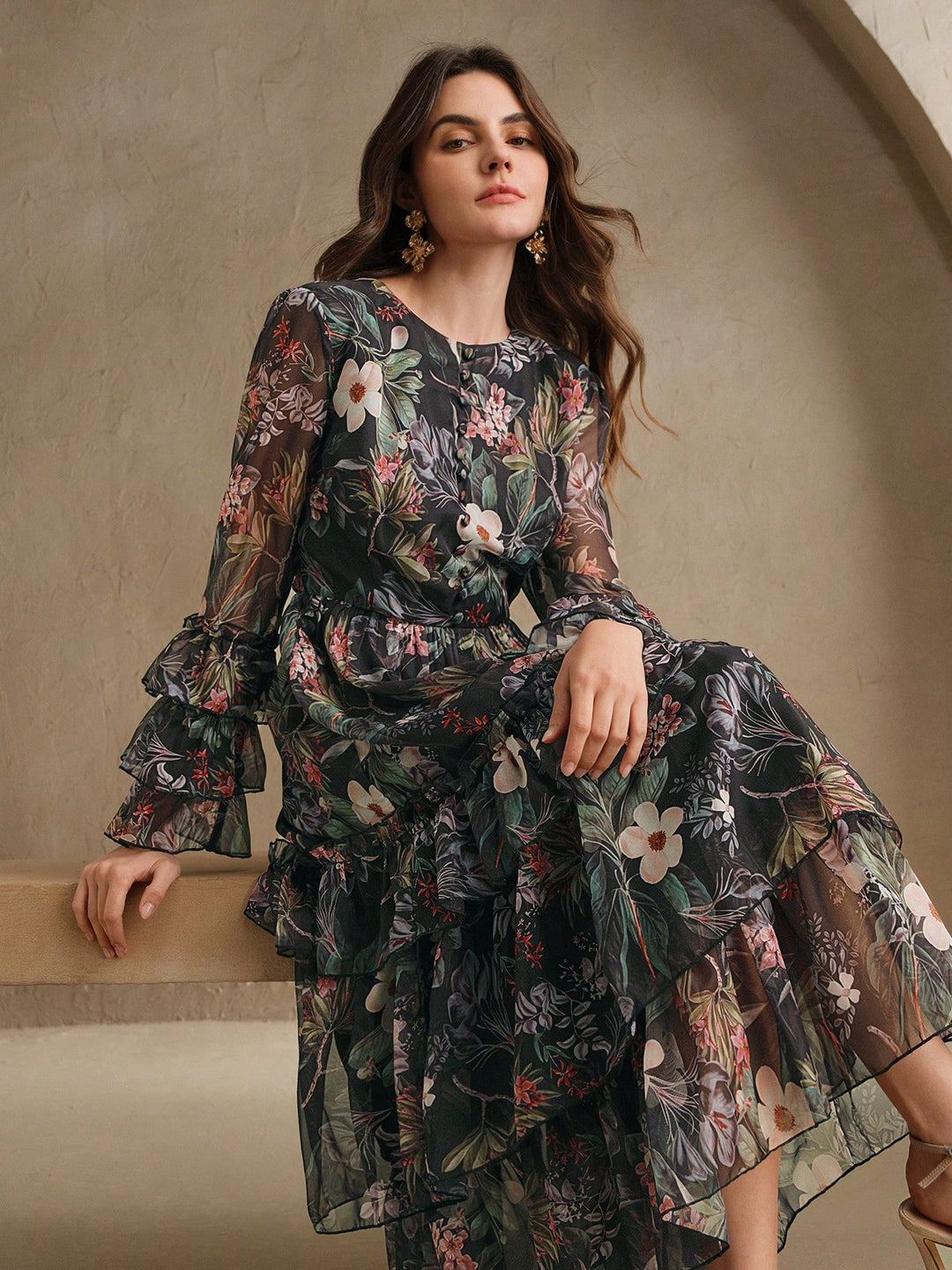 SHEIN Maxi ruha, fekete