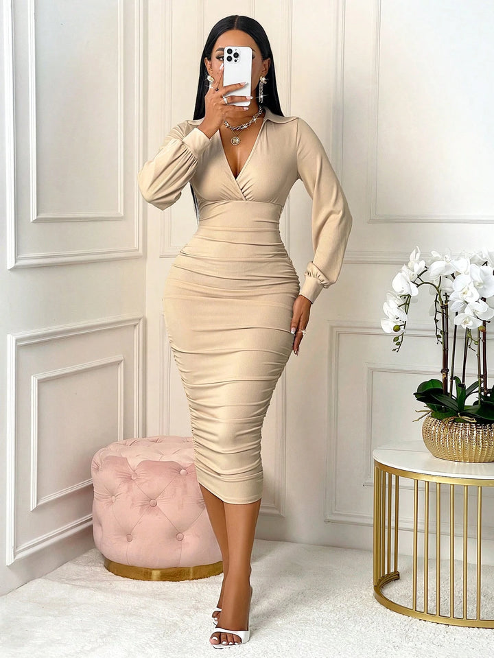 Rochie midi SHEIN, bej