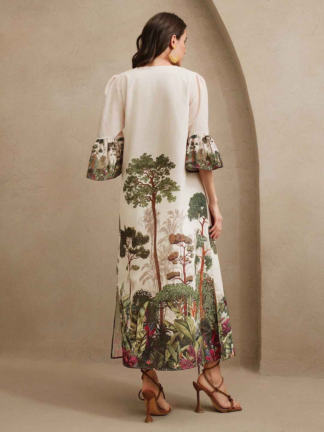 SHEIN maxi ruha, krém