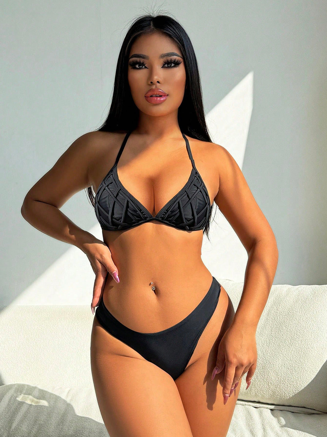 Set bikini SHEIN, negru