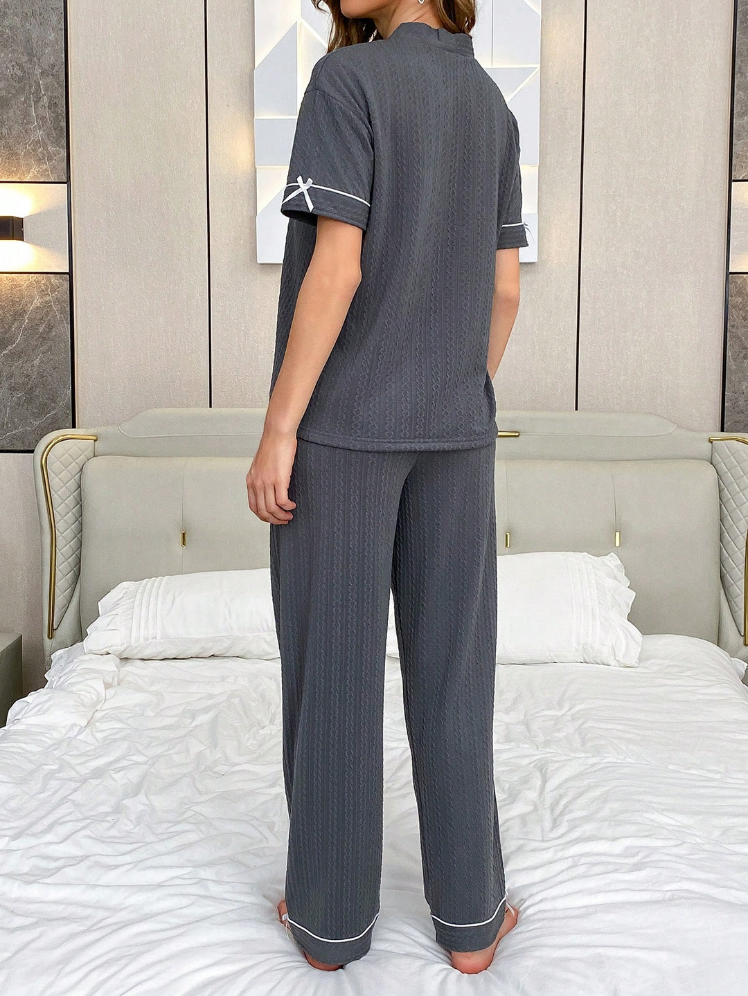 Compleu pijamale SHEIN, gri