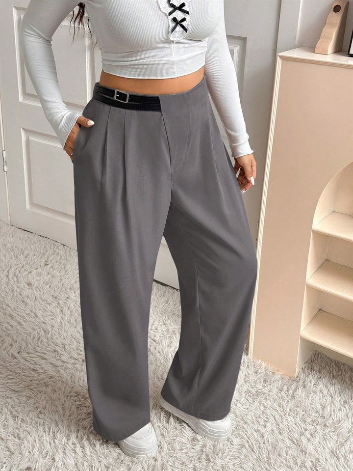 Pantalon de costum SHEIN, gri