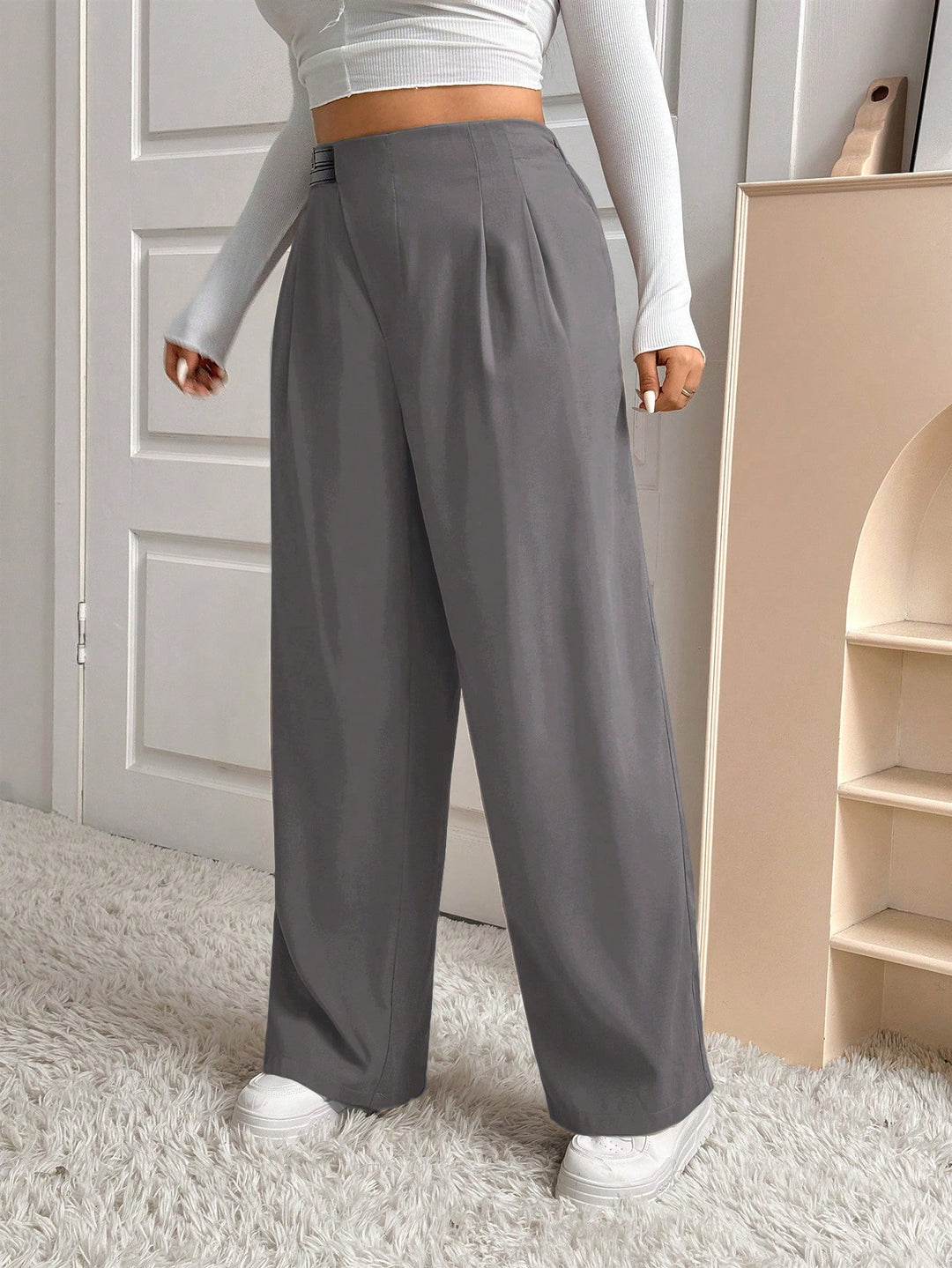 Pantalon de costum SHEIN, gri