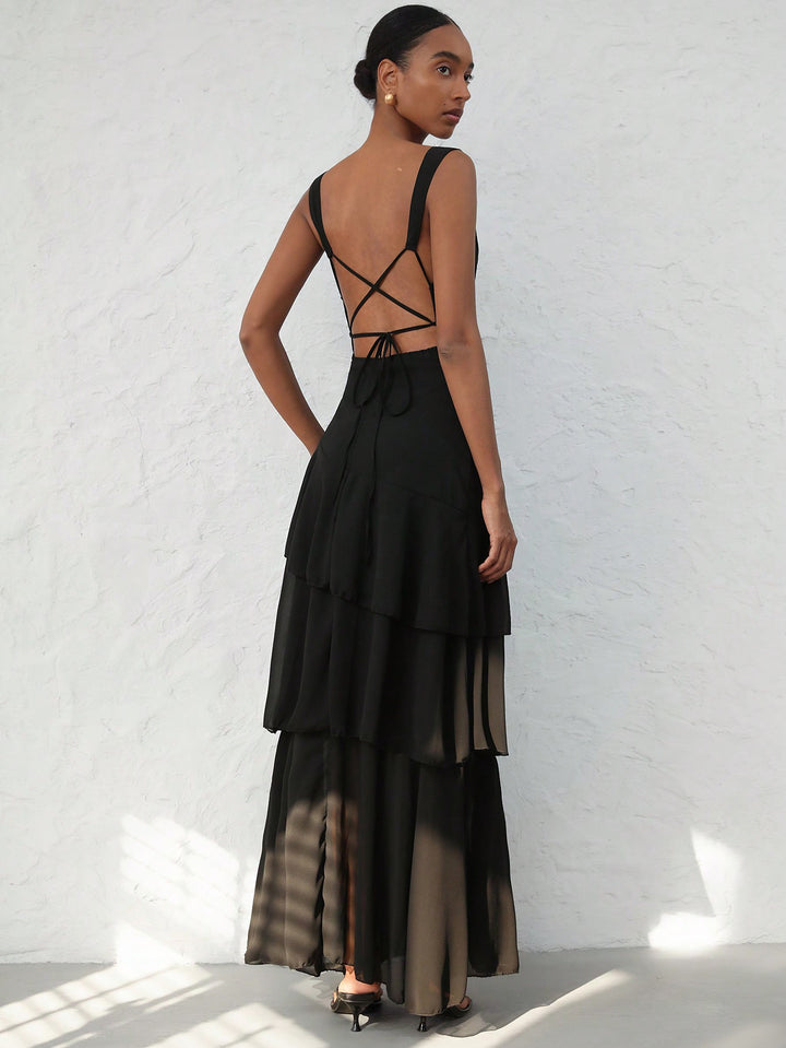 SHEIN maxi ruha, fekete