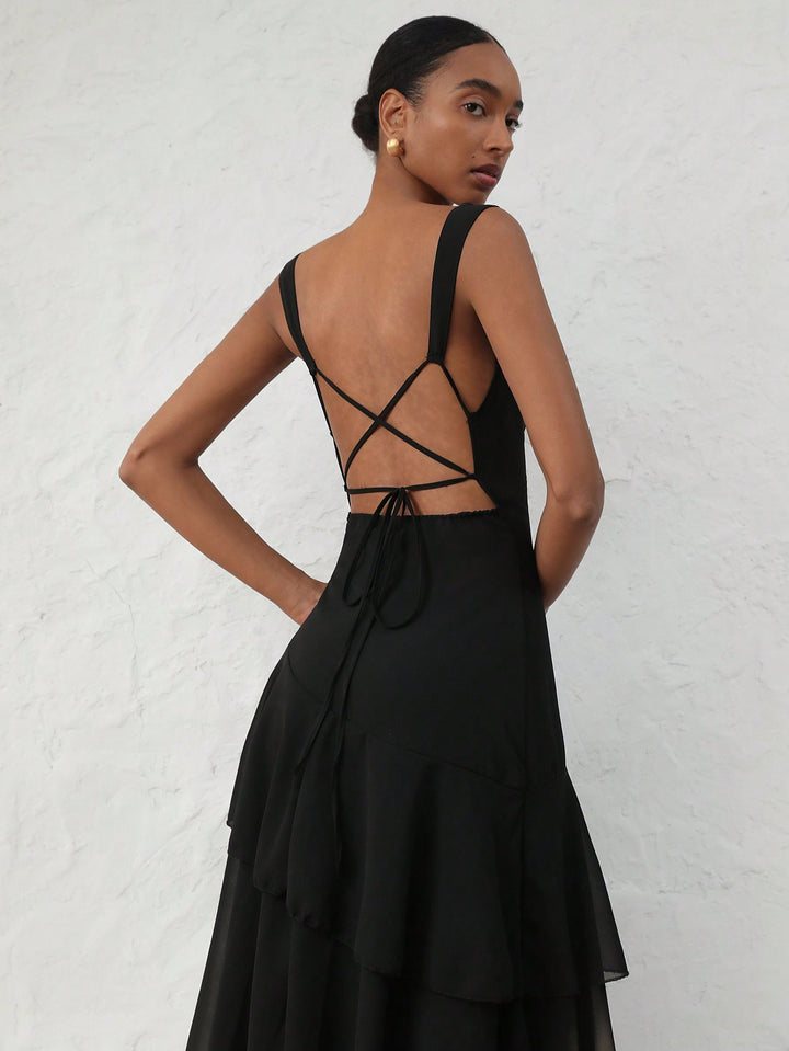 SHEIN maxi ruha, fekete