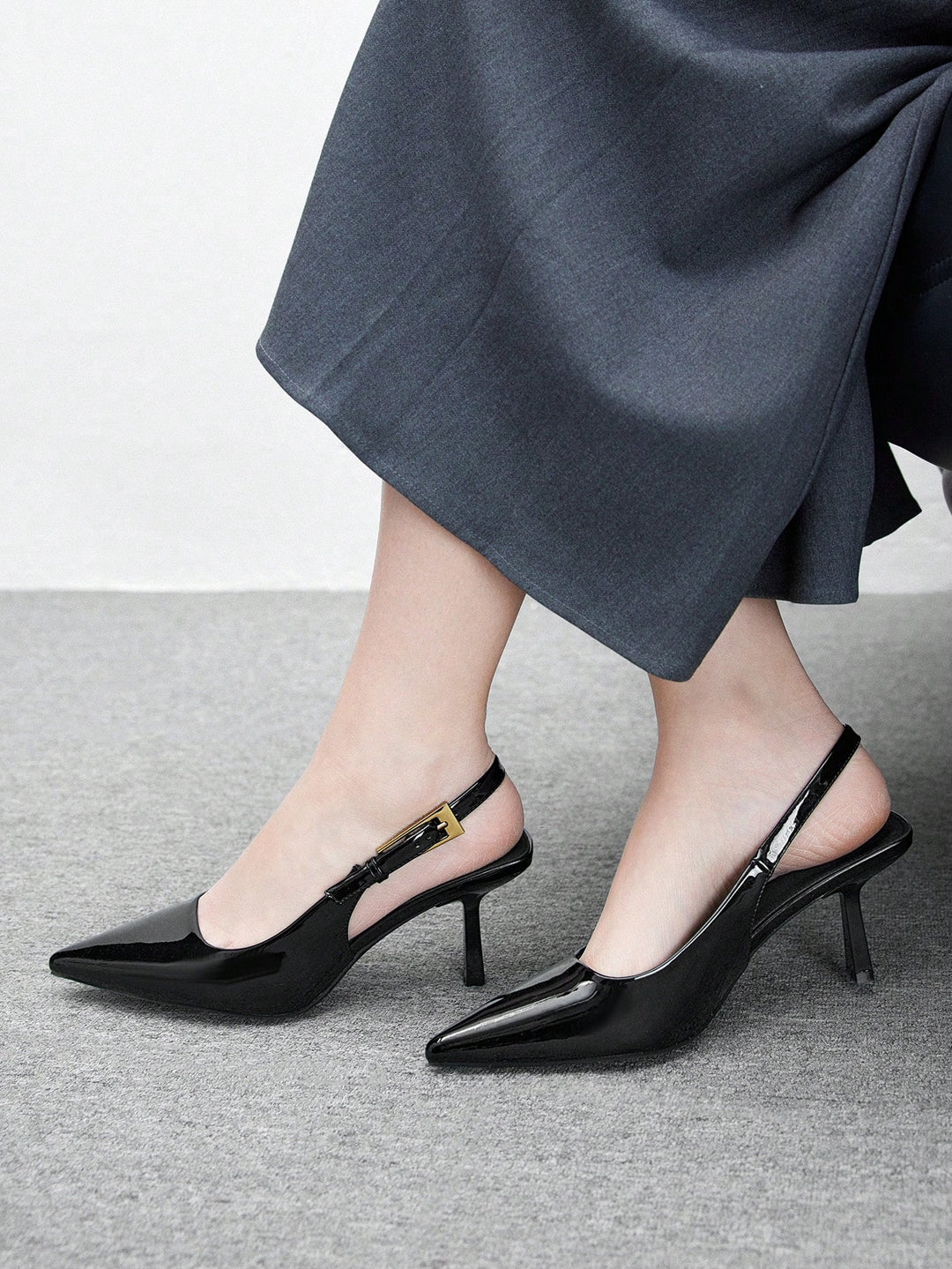 Pantofi cu toc SHEIN, negru