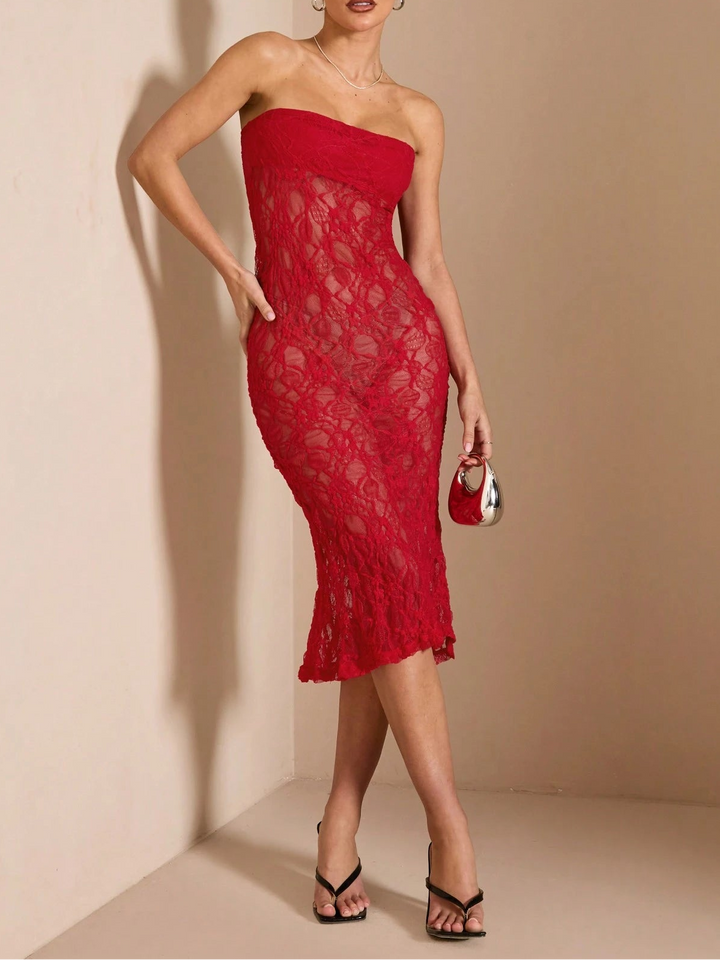 Rochie midi Shein, roșu