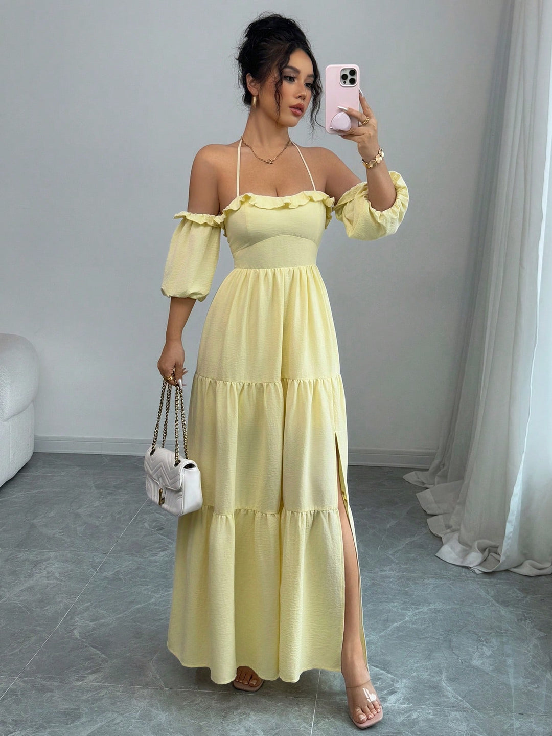 Rochie maxi SHEIN, galben