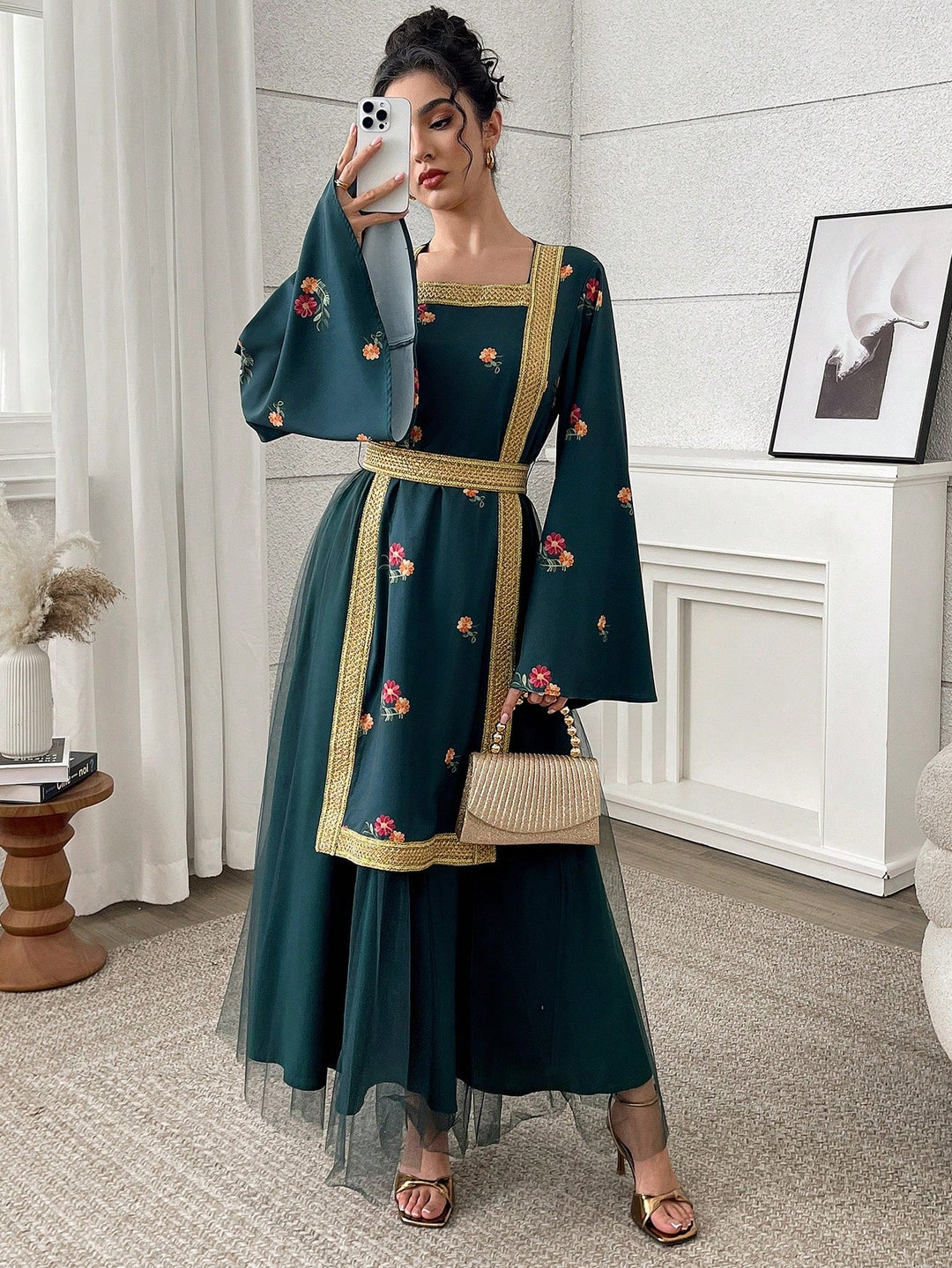 Rochie maxi SHEIN, verde
