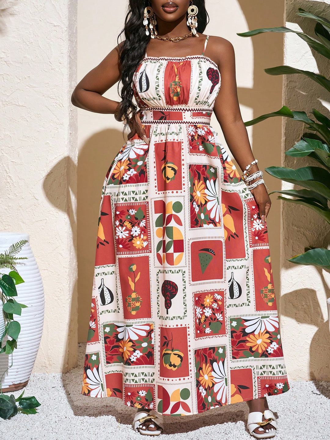 Rochie maxi SHEIN, mix culori