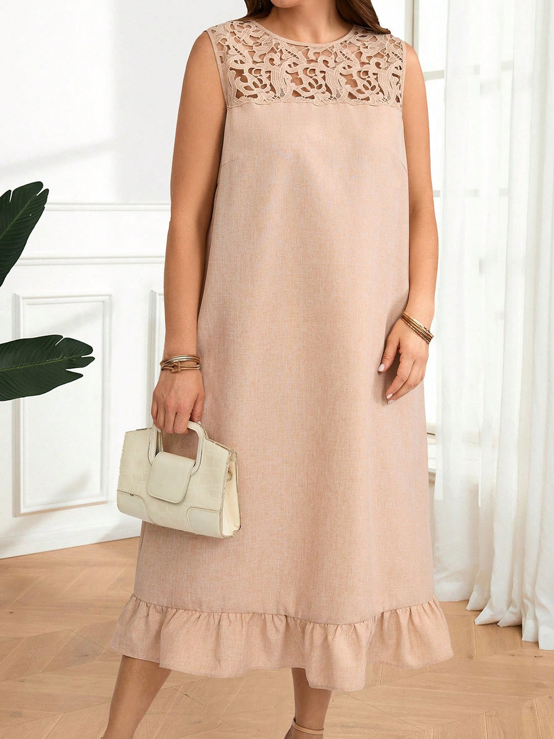 Rochie midi SHEIN, bej