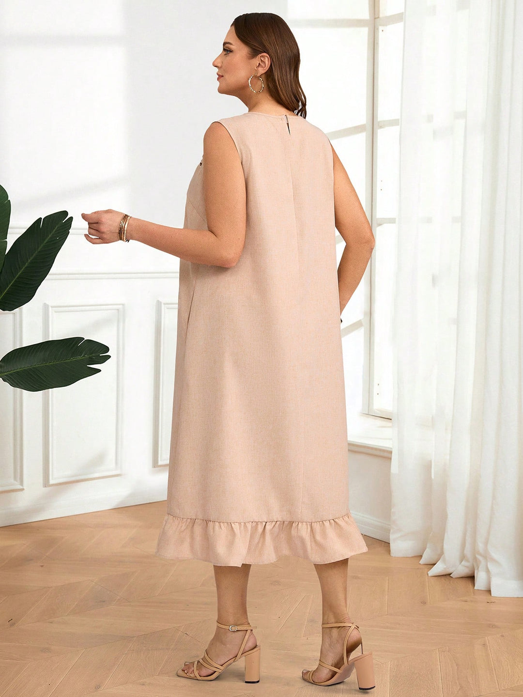 Rochie midi SHEIN, bej