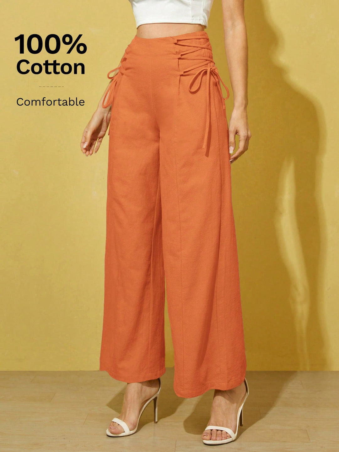 Pantaloni SHEIN, portocaliu