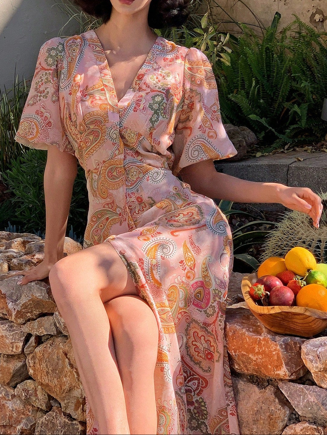 Rochie midi Shein, mix culori