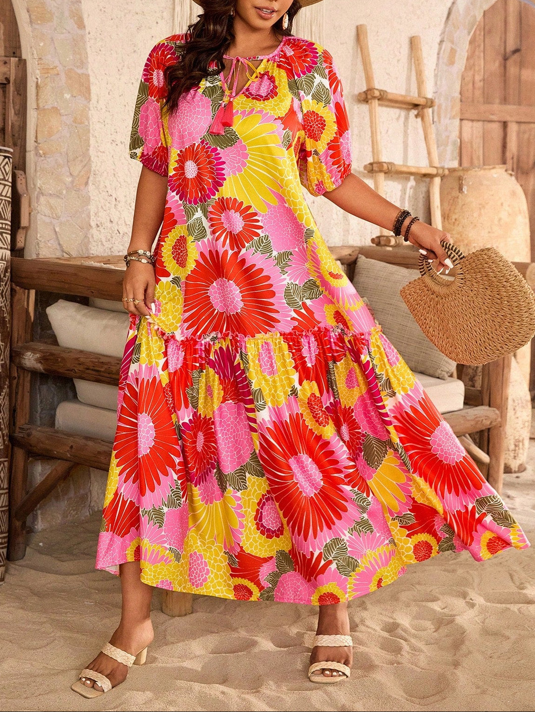 Rochie midi SHEIN, mix culori