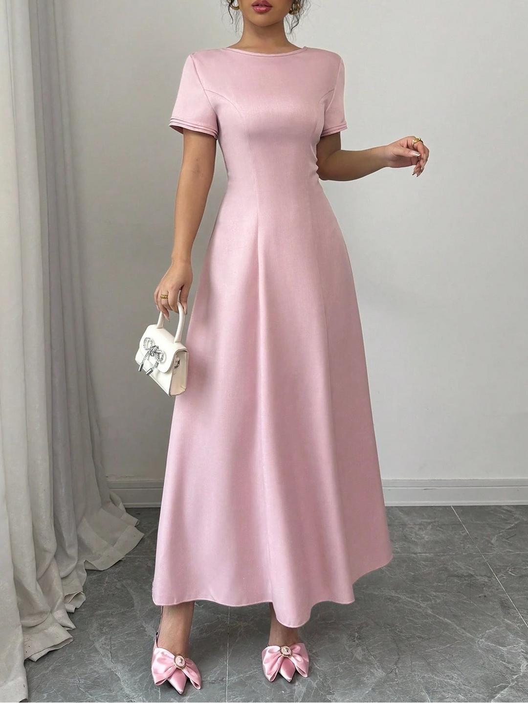 Shein maxi ruha, rózsaszín