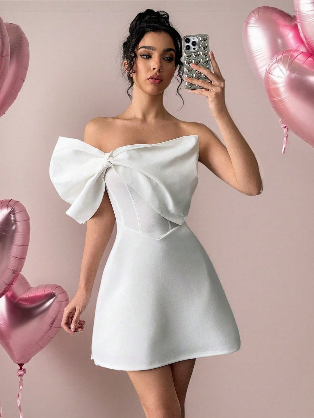 Rochie mini SHEIN, alb