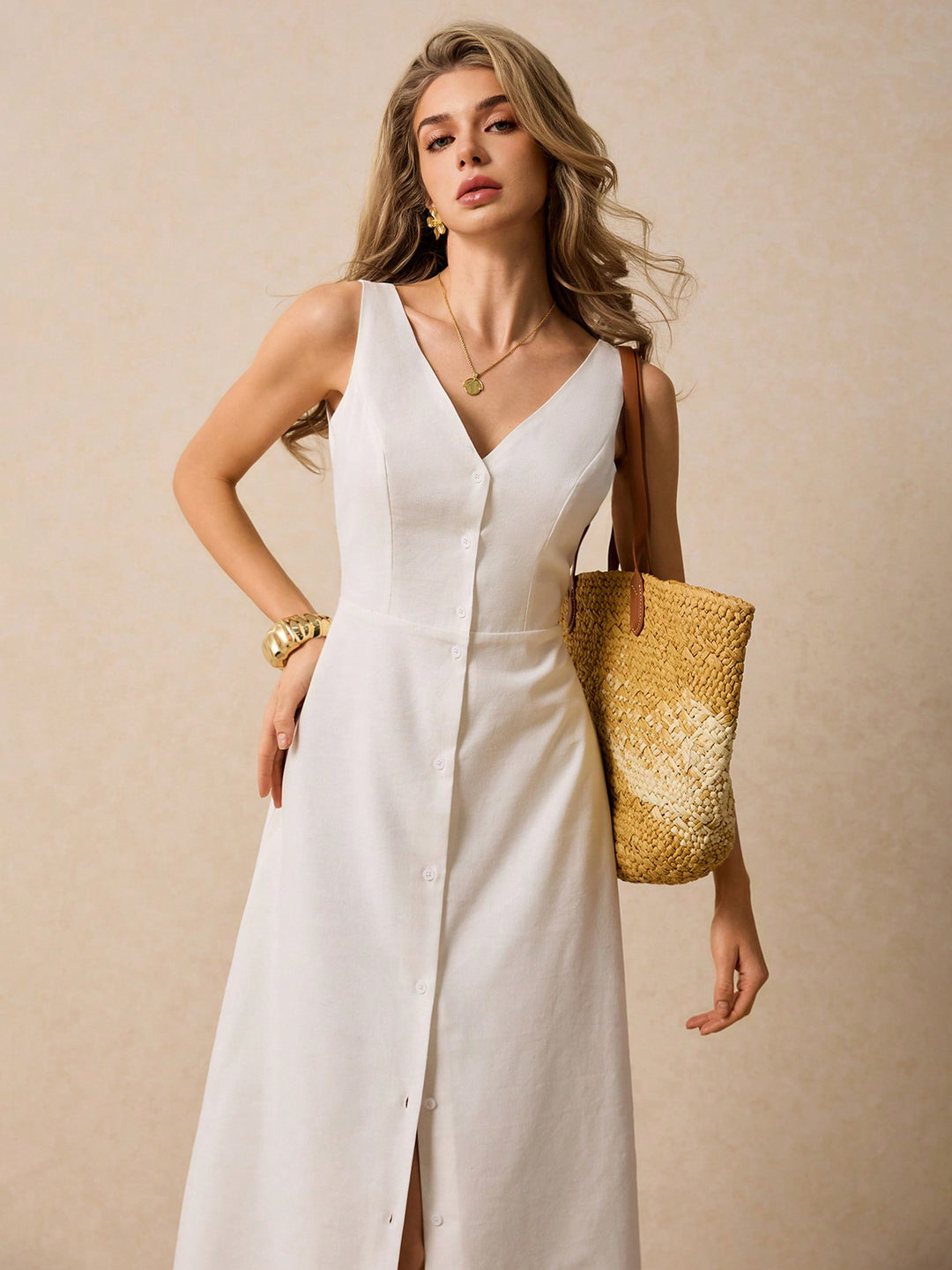 Rochie midi SHEIN, alb