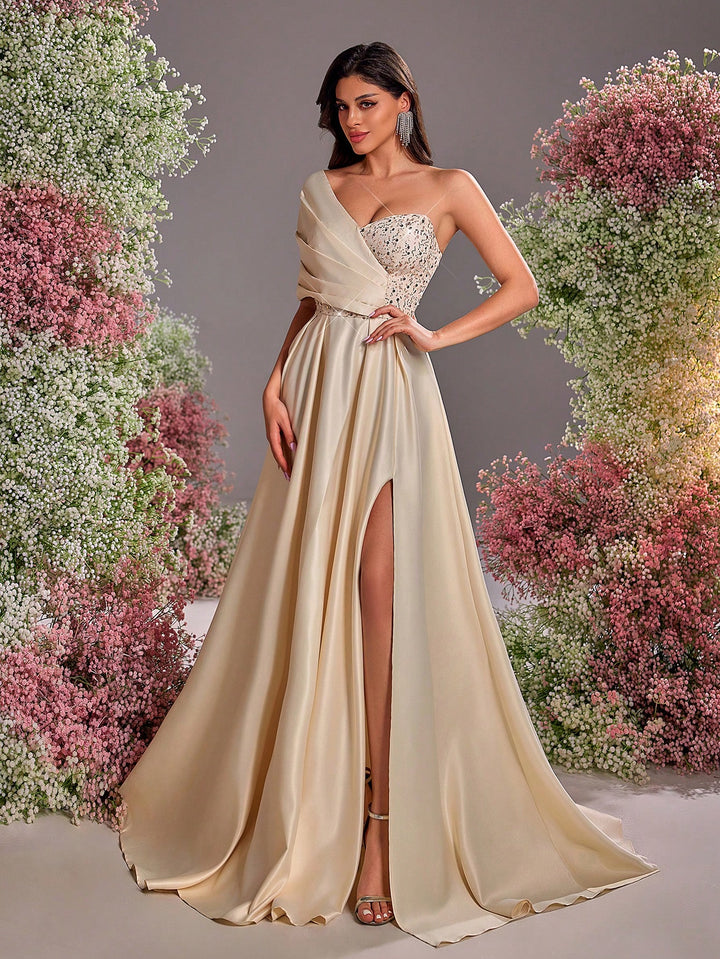 Rochie de ocazie SHEIN, crem