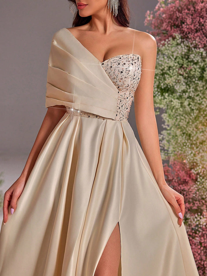 Rochie de ocazie SHEIN, crem