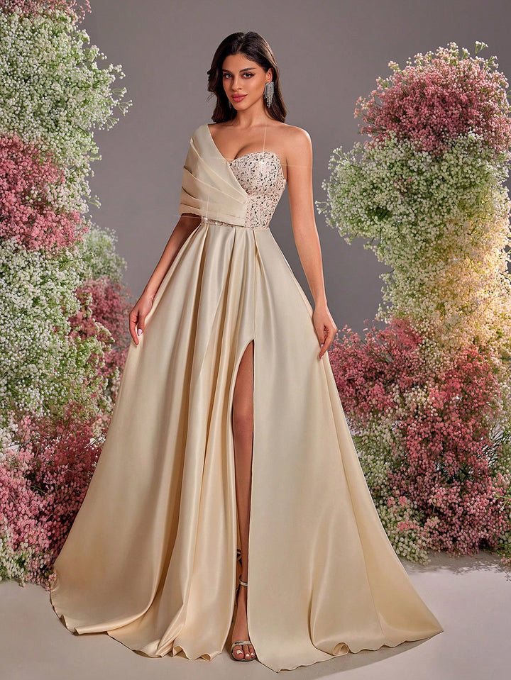 Rochie de ocazie SHEIN, crem