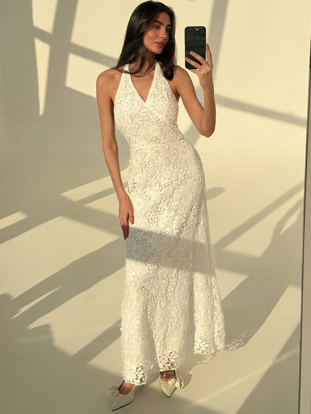 Rochie maxi SHEIN, alb