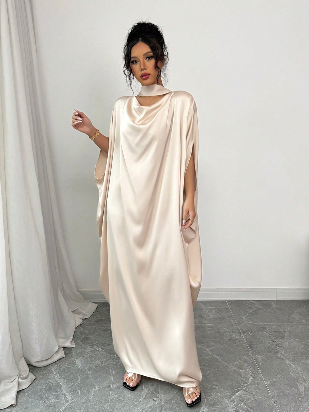 Rochie maxi SHEIN, bej