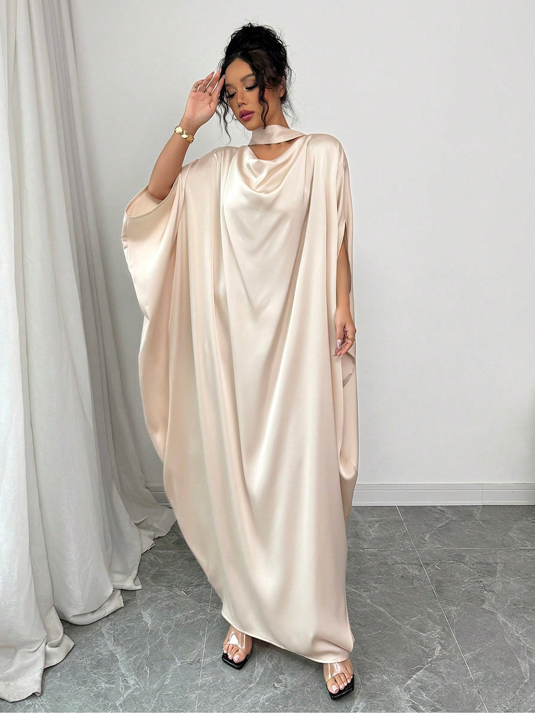 Rochie maxi SHEIN, bej