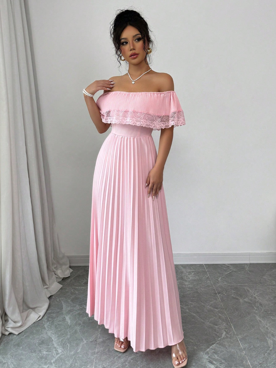 SHEIN maxi ruha, rózsaszín