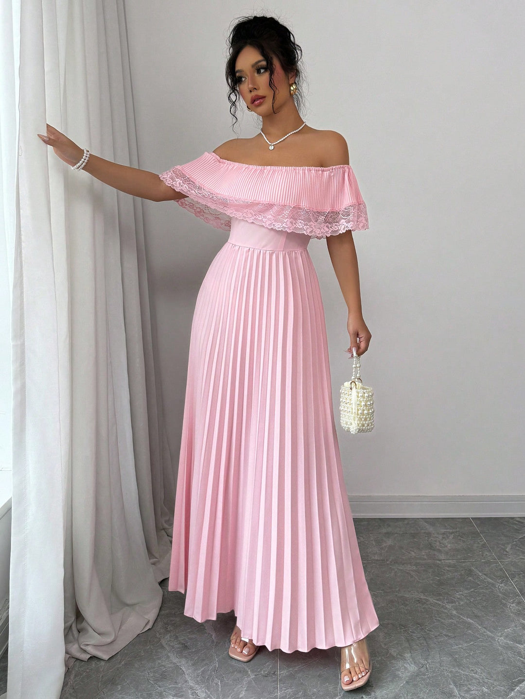 SHEIN maxi ruha, rózsaszín