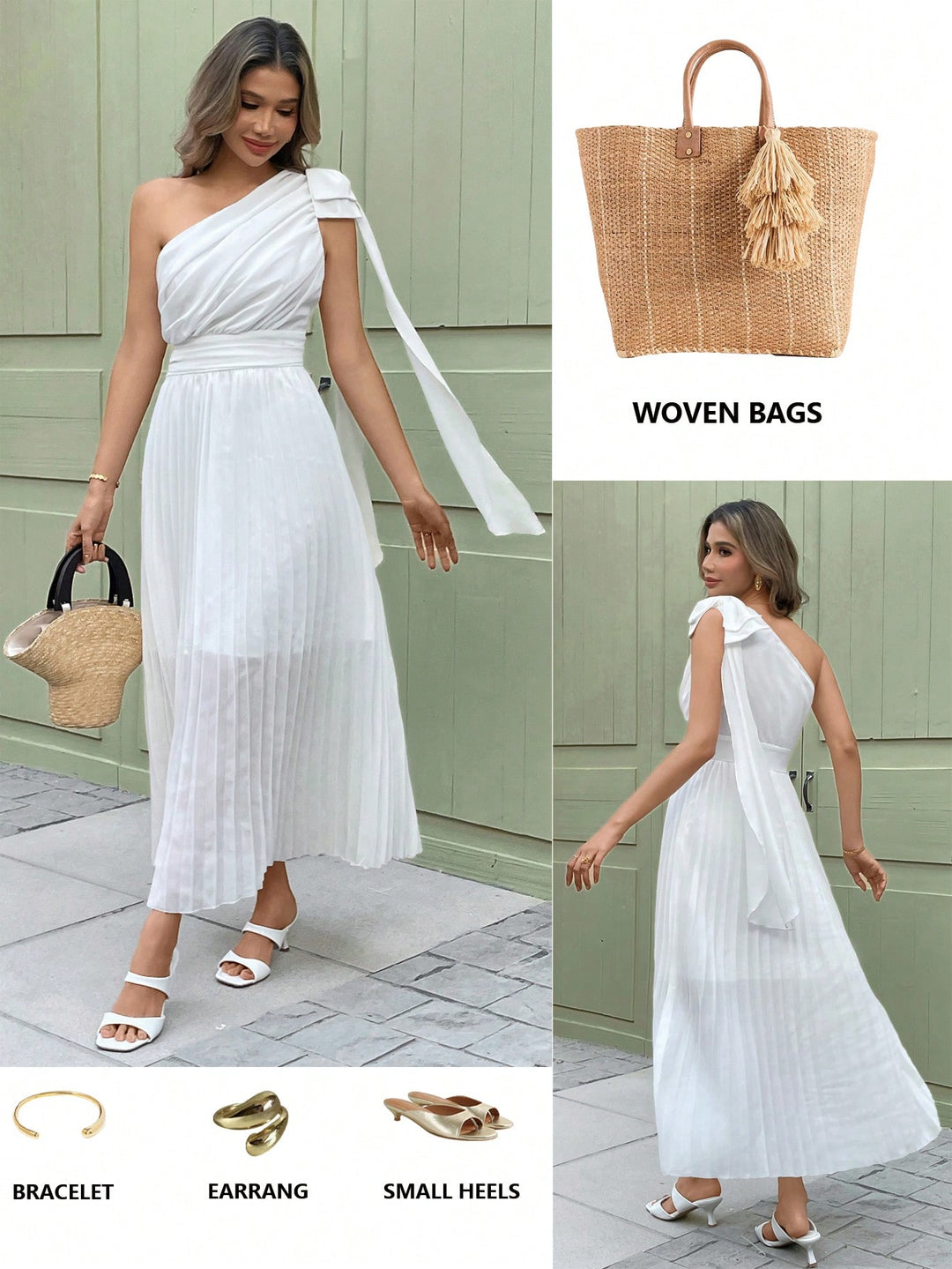 Rochie maxi SHEIN, alb