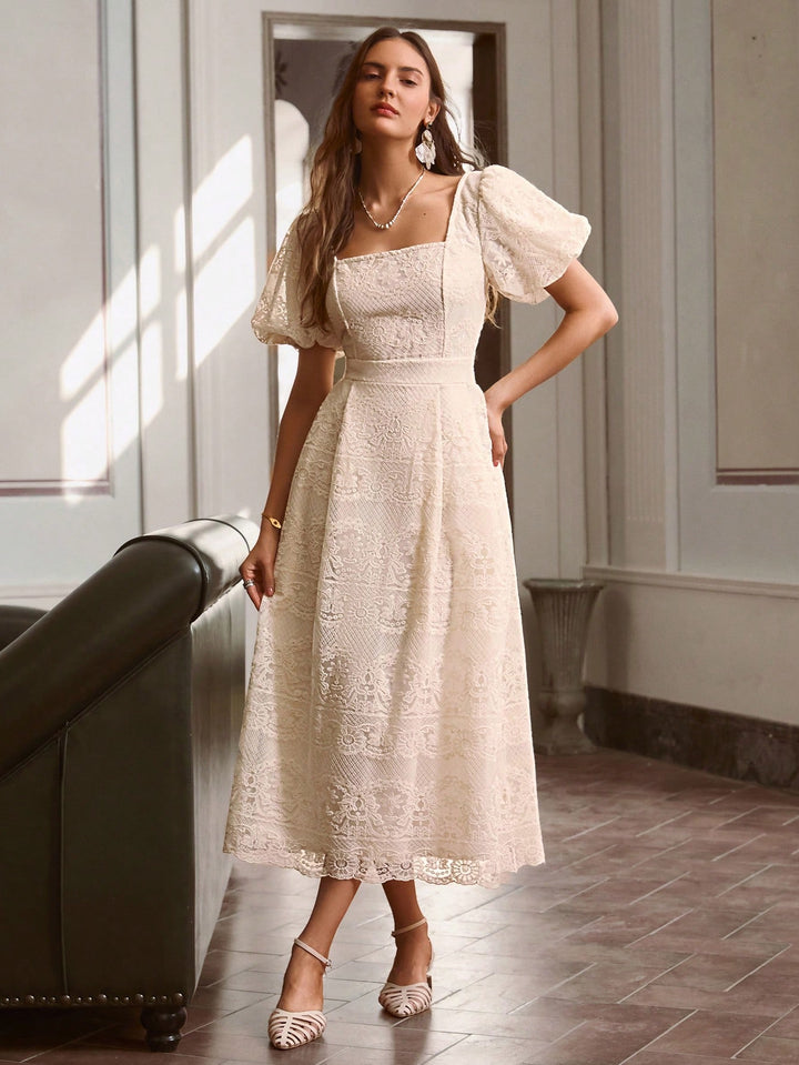 Rochie maxi SHEIN, crem