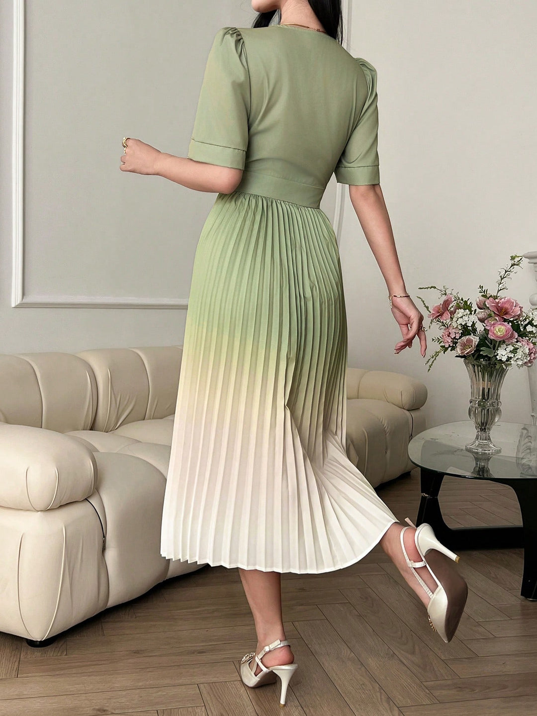 Rochie midi SHEIN, verde