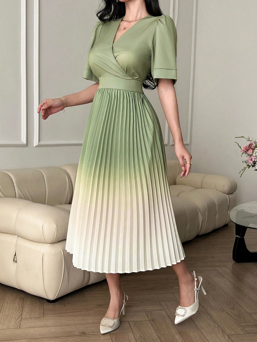 Rochie midi SHEIN, verde