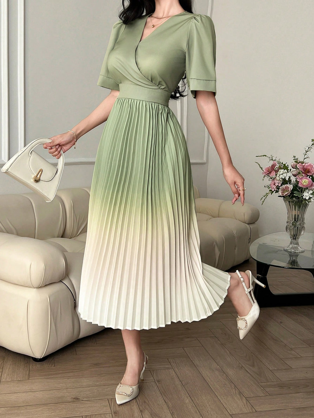 Rochie midi SHEIN, verde