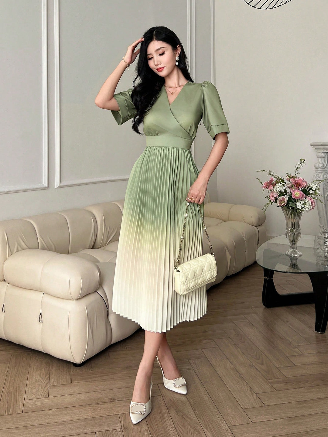 Rochie midi SHEIN, verde