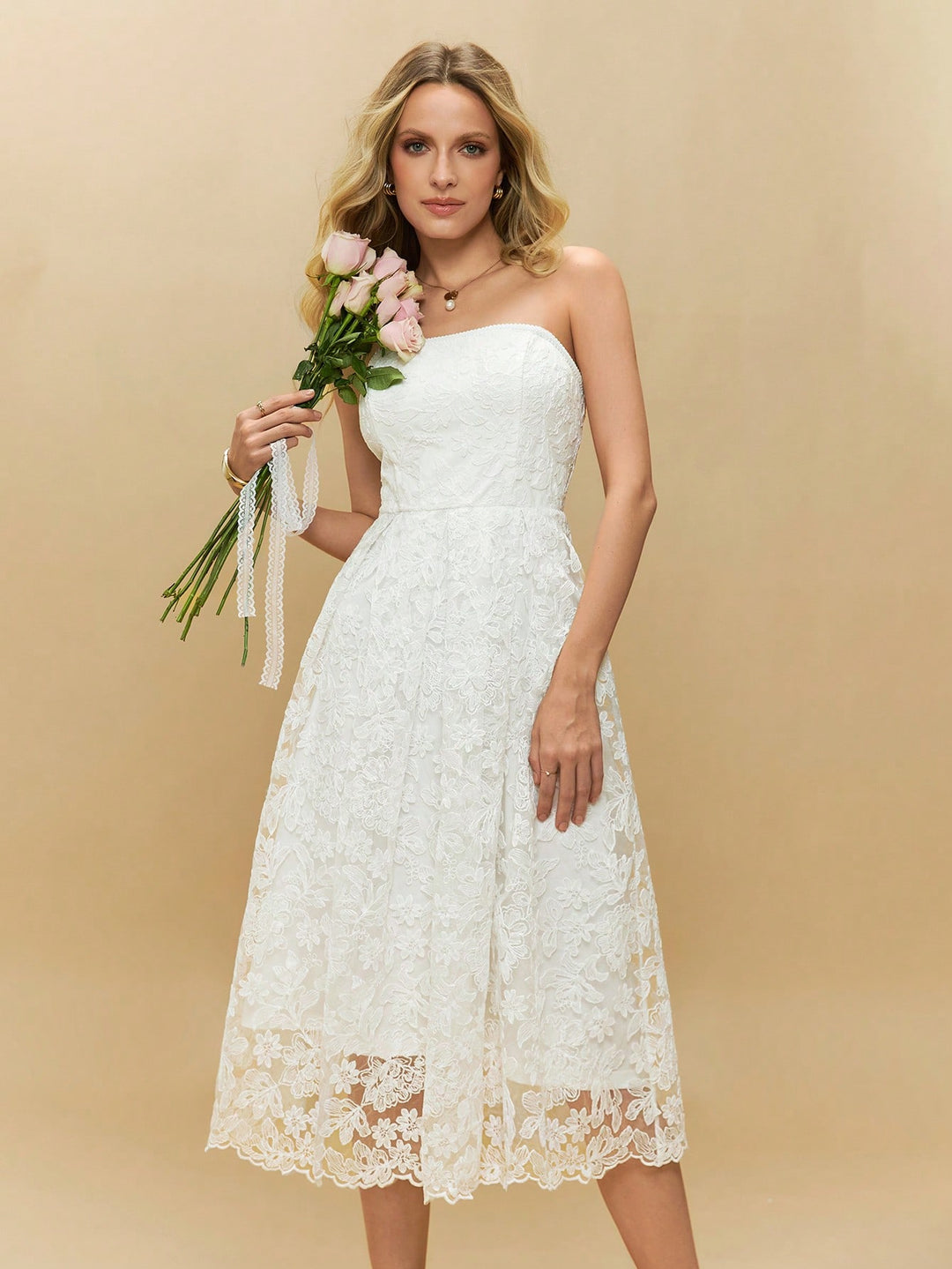 Rochie midi SHEIN, alb