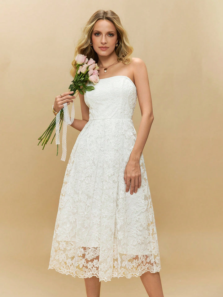 Rochie midi SHEIN, alb