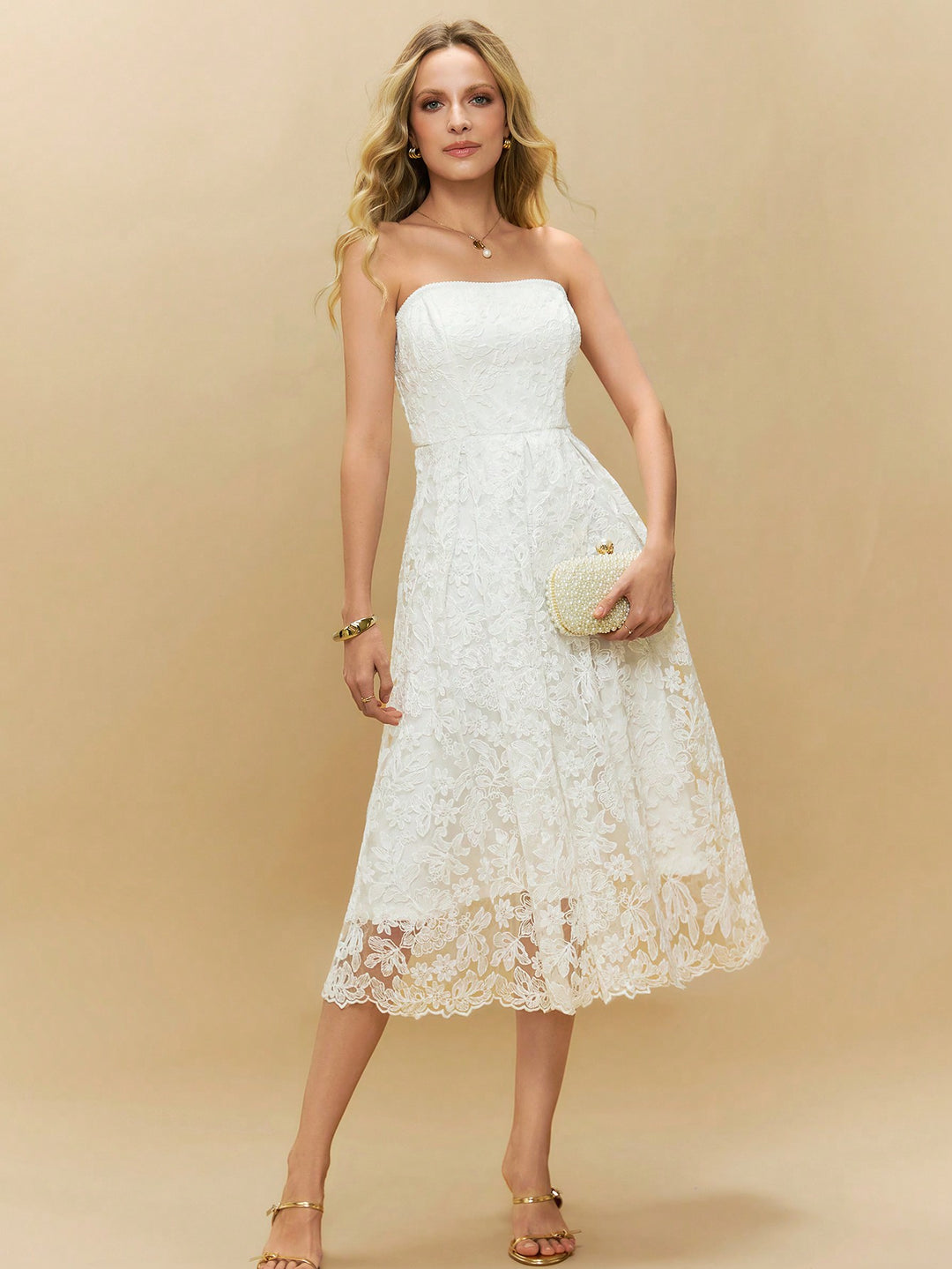 Rochie midi SHEIN, alb