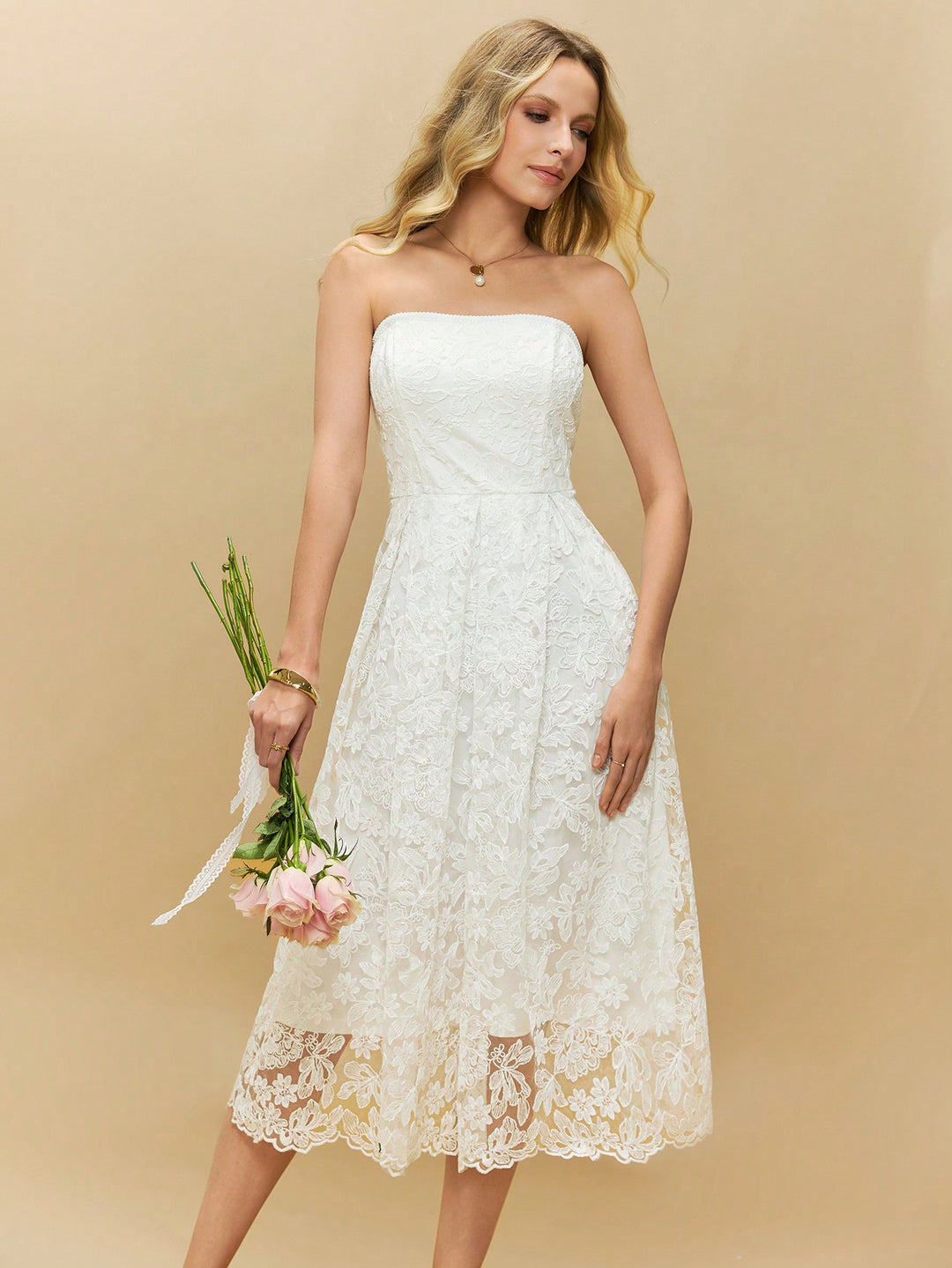 Rochie midi SHEIN, alb