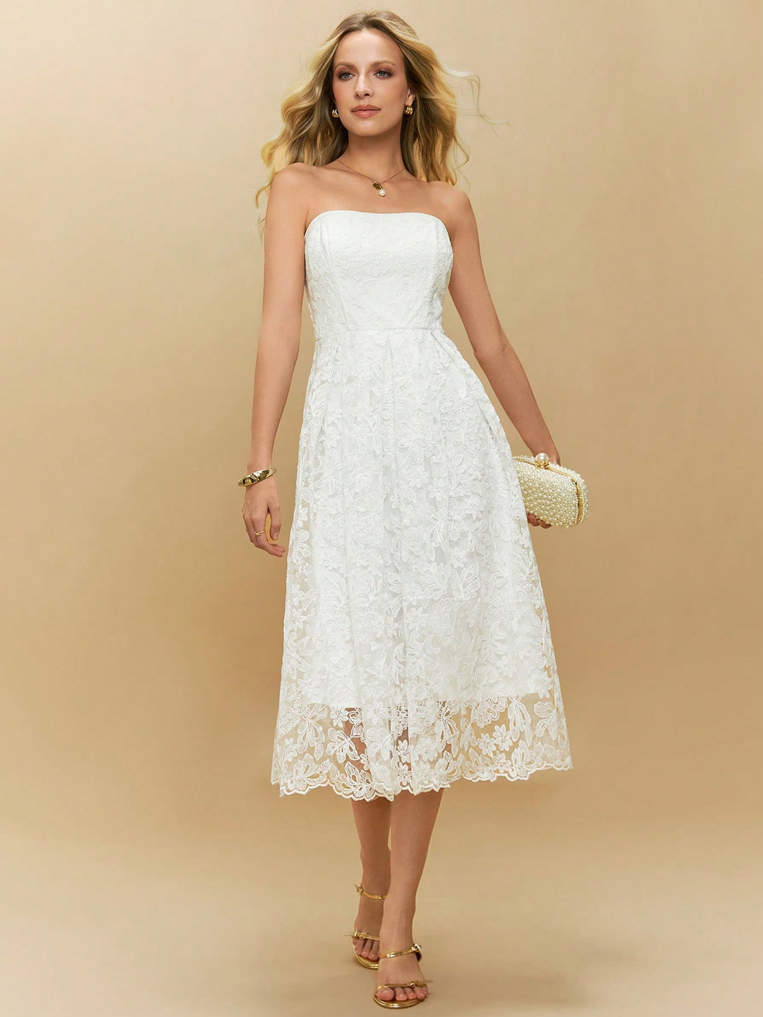 Rochie midi SHEIN, alb