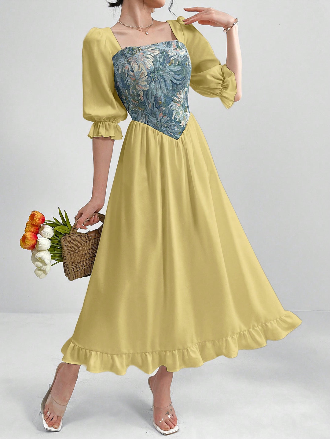 Rochie maxi SHEIN, kaki