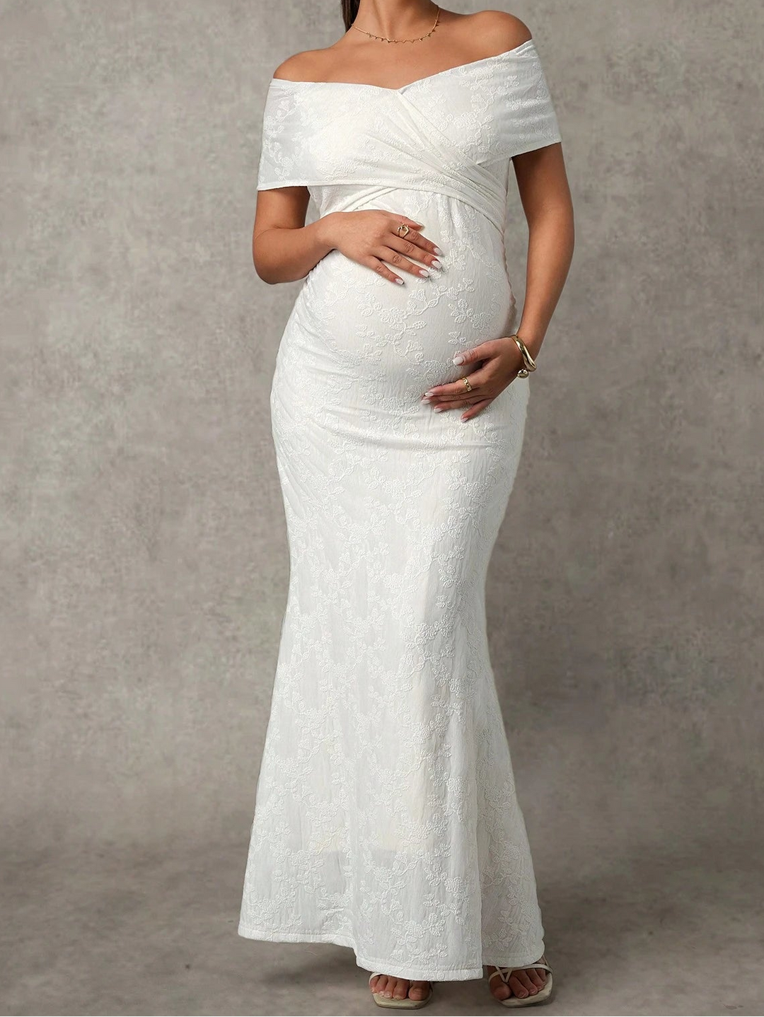 Rochie maxi Shein, crem