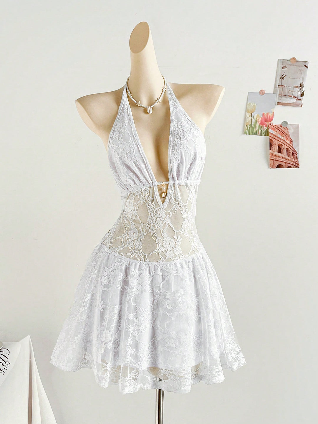 Rochie mini SHEIN, alb