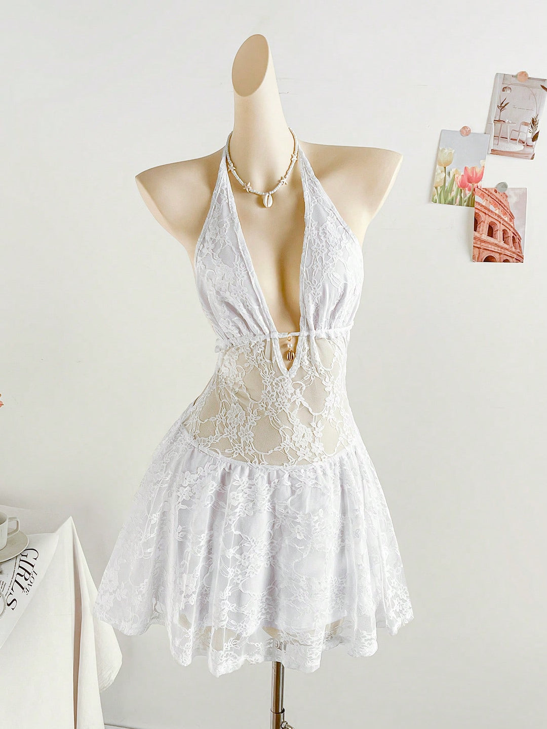 Rochie mini SHEIN, alb