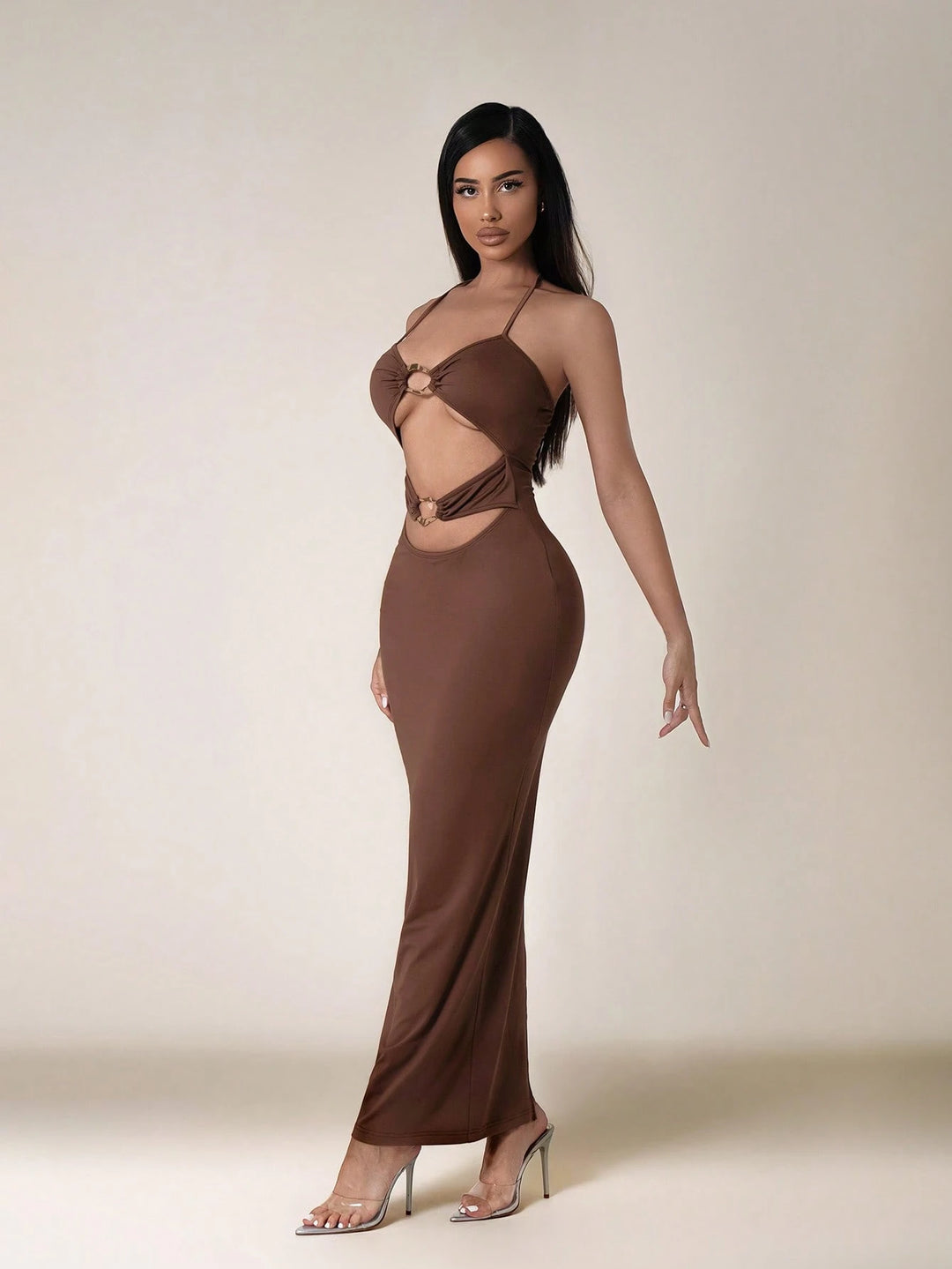 Rochie maxi SHEIN, maro